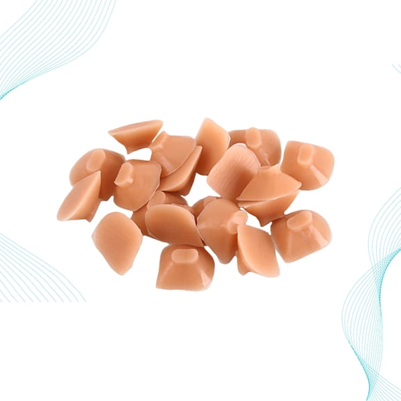 OULII 20Pcs Copper Flute Silicone Pads Brown Horn Key Pad Replacement for Flute Use