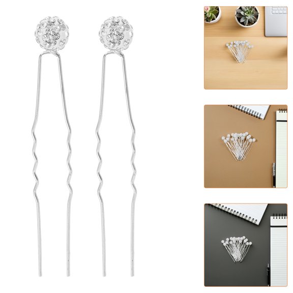 OULII 20Pcs Bridal Hair Stick with Elegant Rhinestone Design for Wedding Updos