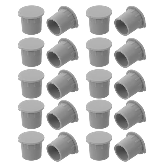 OULII 20Pcs Pool Fence Sleeve Caps Grey Press Fit Hole Covers for Metal Fence Poles Durable Design