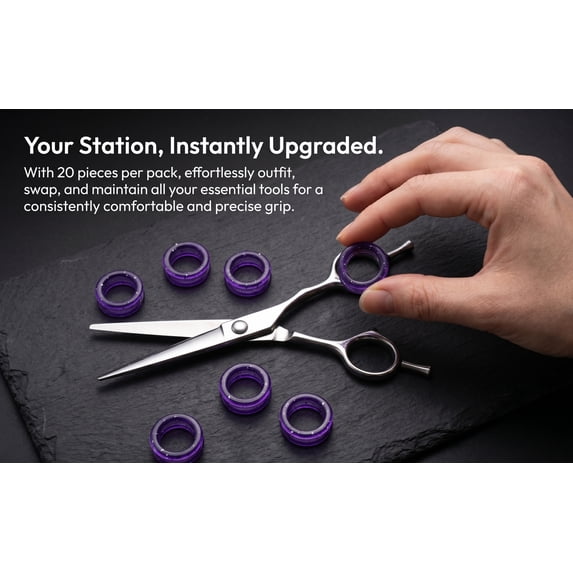 OULII 20Pcs Purple Silicone Hair Cutting Thumb Inserts Finger Protector ...