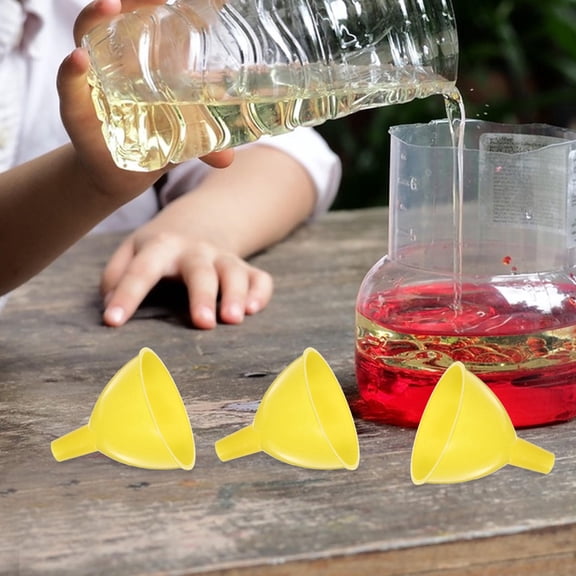 OULII 20-Pack Yellow Plastic Lab Funnels for Scientific Experiments, Bottle Filling, and Laboratory Applications