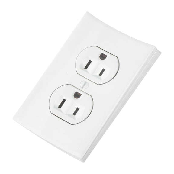 OULII 20Pcs Socket Simulated Stickers Light Grey Vinyl Easy Apply Decorative Prank Label