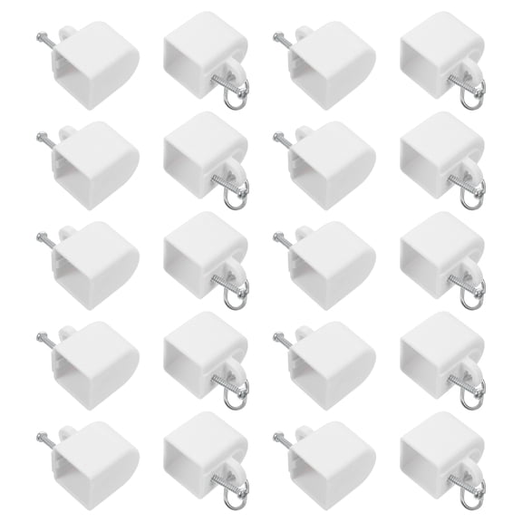 OULII 20Pcs Curtain Rod End Caps White Plastic Track Stops for Home Curtain Rail Protection