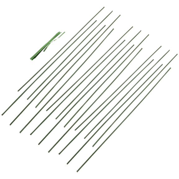 OULII 20Pcs Garden Plant Support Stakes with Metal Plastic for Climbing Flower Vines