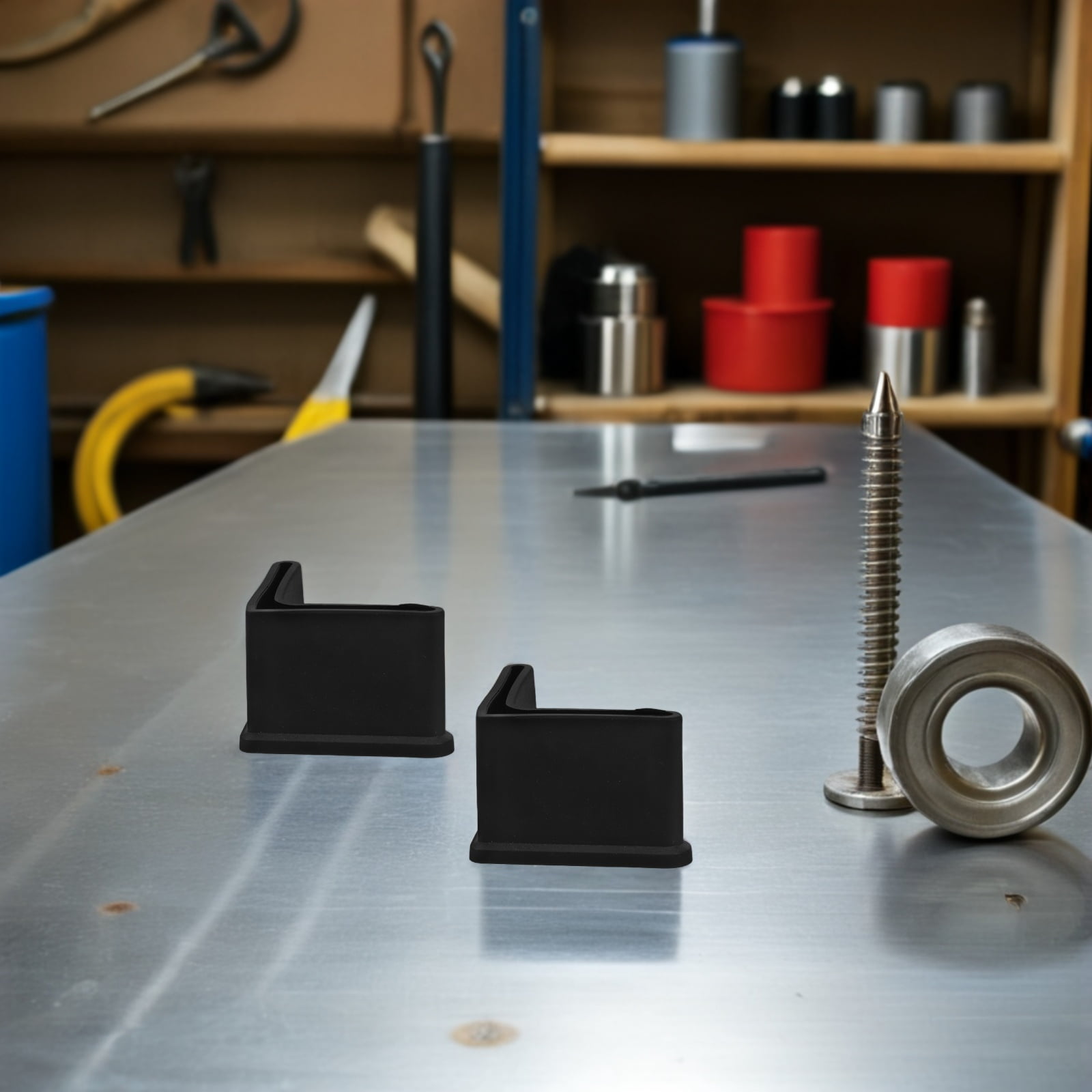 OULII Black PVC Triangle Furniture Leg Protectors Non-Slip for Home ...