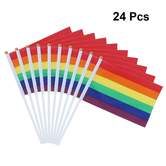 OULII 24Pcs Waving Handheld Celebration Flags Assorted Color