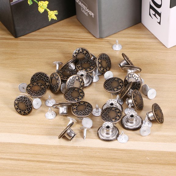 OULII 25Pcs Durable Metal Snap Buttons with Spring Buckle Fittings for Sewing Bags Jackets