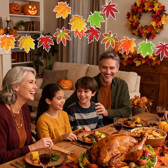 OULII 270Pcs Artificial Autumn Leaves Orange Cutouts for Tsgiving Party and Office Decoration