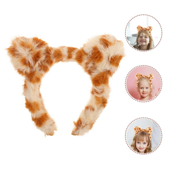 OULII 2Pcs Stretchy Leopard Print Headband with Cat Ear Design for Skincare