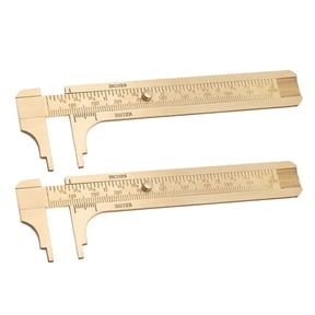 OULII Golden Brass Jewelry Caliper with Dual Scale for Precise Measurement, Portable Tool Perfect for Accurate Crafting and Jewelry Making