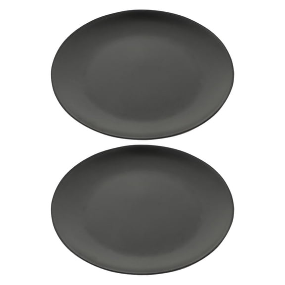 OULII Set of 2 Black Serving Plates for Casual Dining, Home Parties, and Everyday Food Presentation