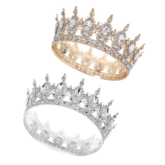 OULII Vintage Bridal Crowns Rhinestone Headdress for Wedding Parties and Photography 2Pcs
