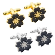 OULII Vintage Cufflinks Metal Assorted Color Minimalist Design for Formal Wear 2Pairs