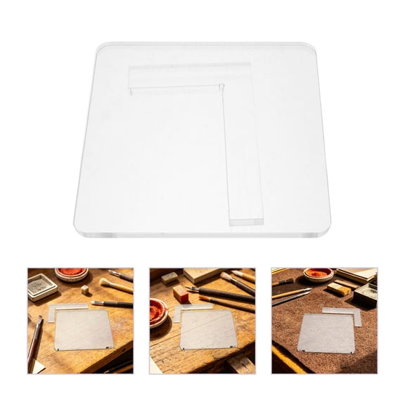 OULII 2Pcs Acrylic Stamp Positioning Tool Clear L Shape and Square Blocks for Precise DIY Stamping