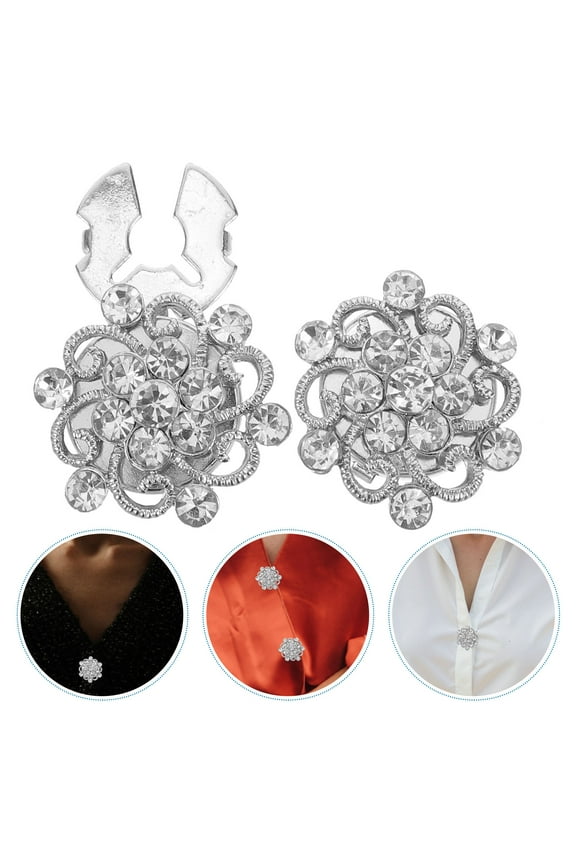 Elegant Rhinestone Cufflinks Clip-on Jewelry for Men's Shirts and Jackets