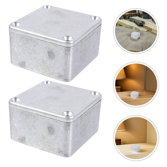 OULII 2Pcs Aluminum Pedal Box Blank for Outdoor Music Activities Easy Installation for DIY Enthusiasts