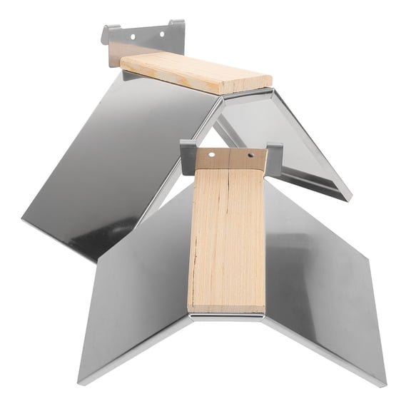 OULII Parrot Perch Stand Stainless Steel Wood Material Safe and Stable for Birds 2Pcs