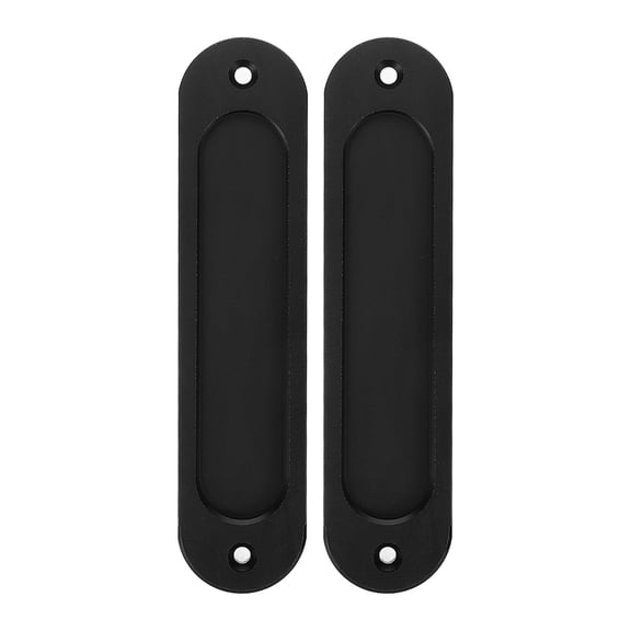 OULII 2Pcs Black Cabinet Door Pull Recessed Handle with Concealed Groove for Easy and Safe Usage