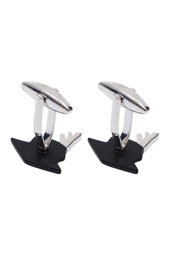 2Pcs Black Doctor Hat Cufflinks Shirt Decor Graduation Formal Occasion Accessories