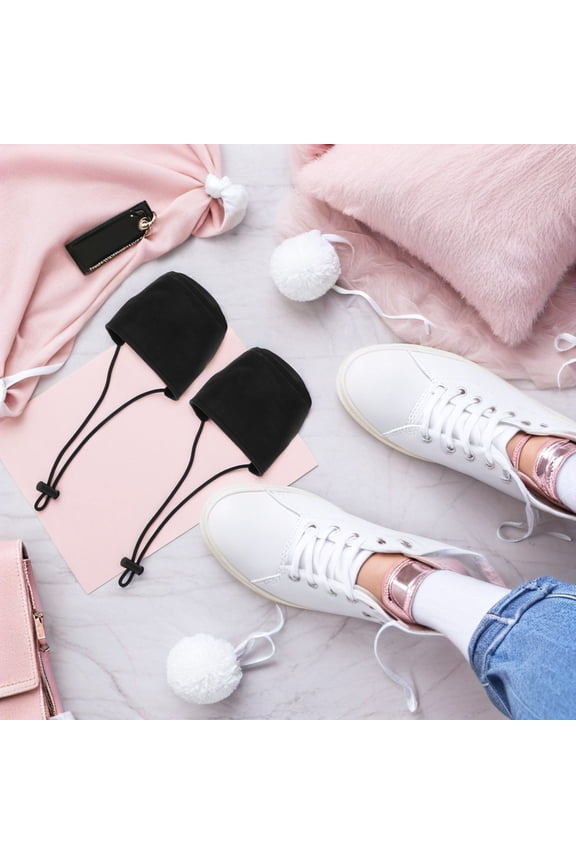 2Pcs Protective Heel Caps Black Cloth Cushion for Daily Use by Drivers