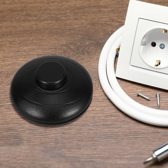 OULII 2Pcs Inline Foot Switch for Lights Black Plastic Modern Design for General Consumers