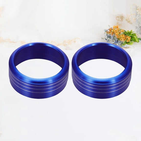 OULII Air Condition Button Rings Blue Aluminum Alloy Durable for Automotive Use 2Pcs