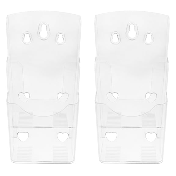 OULII 2Pcs Clear Literature Stand Wall Mounted File Holder for Office Document Management