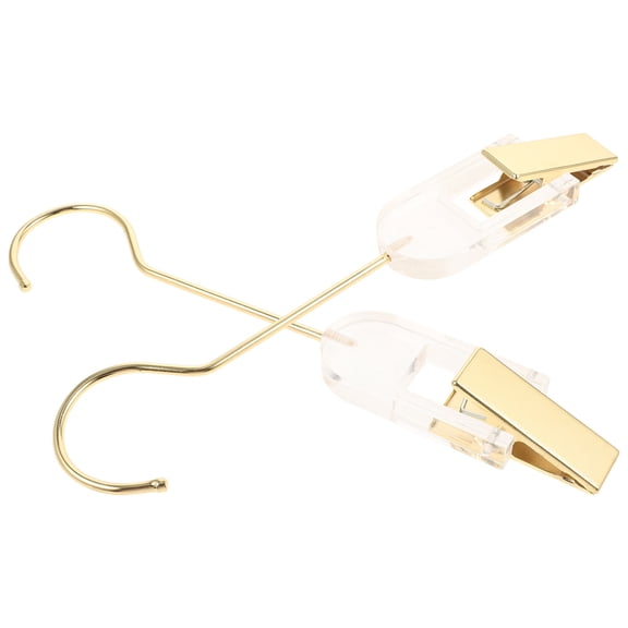 OULII 2Pcs Golden Multi Function Clothes Hangers with Adjustable Clips for Closet and Travel