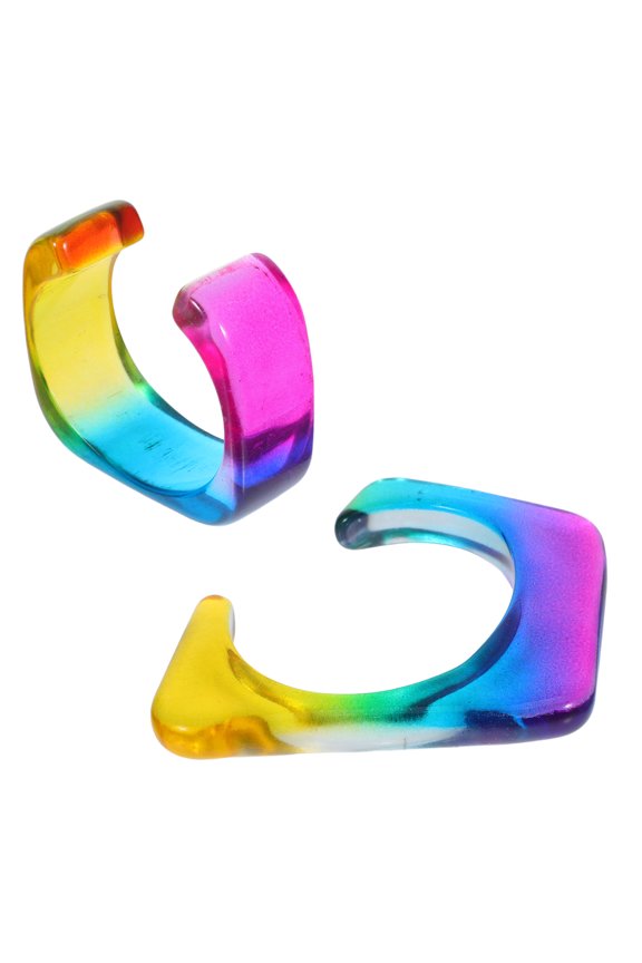 Irregular Gradient Bracelets Multi Color Acrylic Unisex Comfortable Jewelry