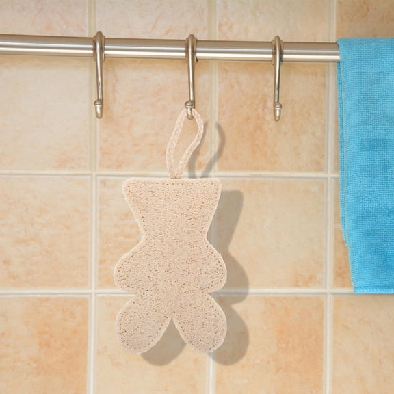 OULII Set of 2 Comfortable Natural Loofah Sponges for Shower and Massage, Ideal Bath Supplies for Adults