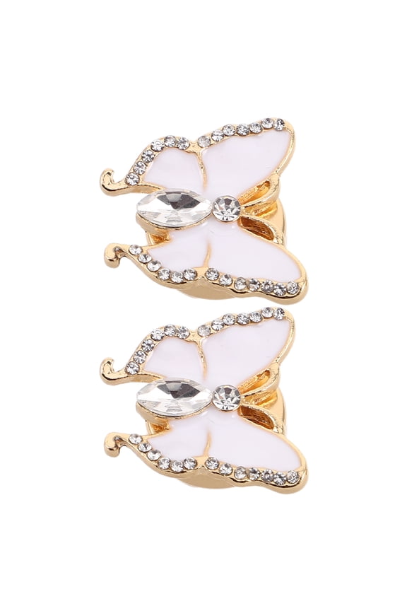 2Pcs Cuff Links Stylish Butterfly Cufflinks for Women's Formal Shirt Cuffs in White Design