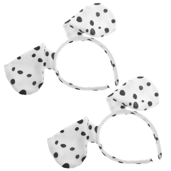 OULII 2Pcs Dog Ear Headband for Adults Realistic Soft Fabric Animal Ears Accessory for Cosplay