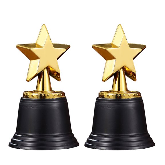 OULII 2Pcs Durable Plastic Star Trophy Awards Perfect for Soccer Basketball Track and Field