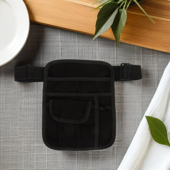 OULII Durable Black Waiter Waist Pouch with Compact and Lightweight Design for Storage