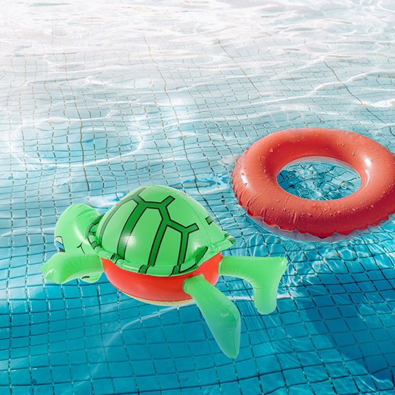 OULII 2Pcs Easy Inflate Deflate Green Turtle Balloon PVC Party Inflatable Props