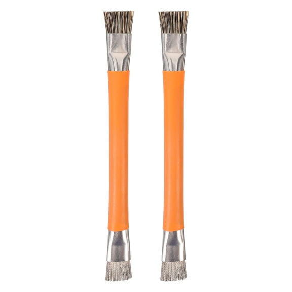 OULII 2Pcs Electronics Cleaning Brush Anti Static Brush Metal Orange for Mobile Phone