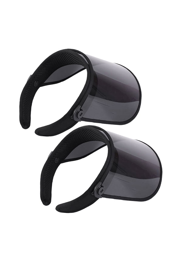 2Pcs Foldable Black Sunproof Visor Hat with Enhanced Comfort for Summer Outdoor Use