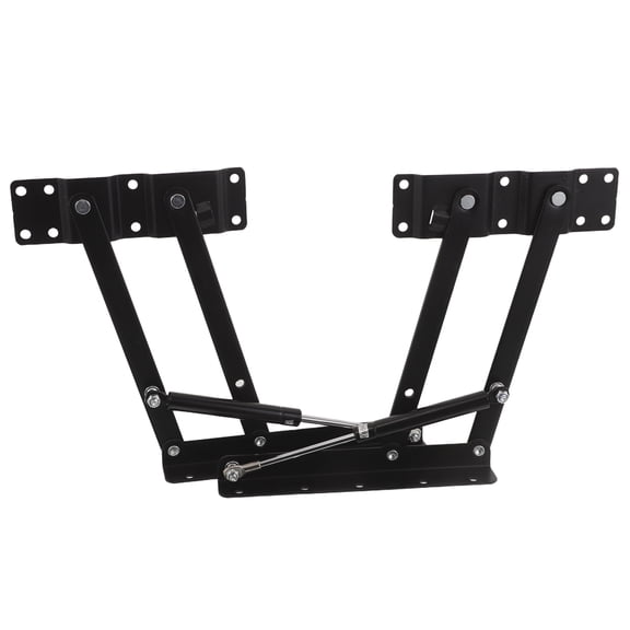 OULII 2Pcs Folding Lift Up Frame Hardware for Coffee Table with Gas Spring Hinge and Hydraulic Lift Black