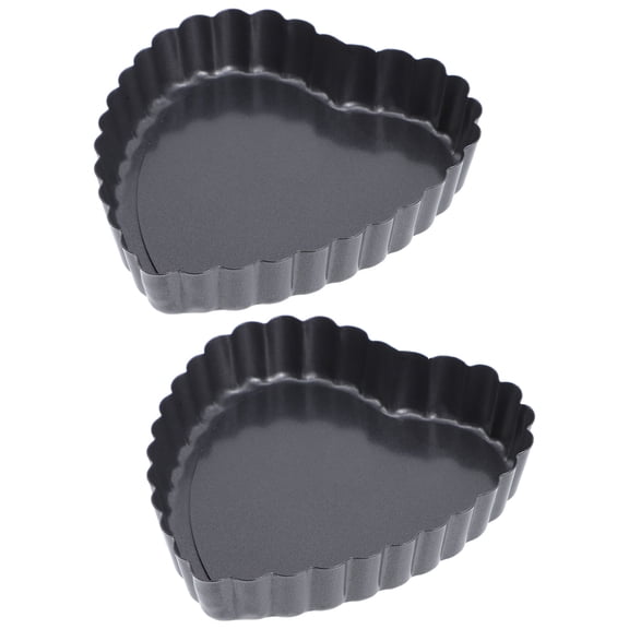 OULII Heat-Resistant Heart Shape Oven Tray, Carbon Steel, Non-Stick, Black, 2Pcs