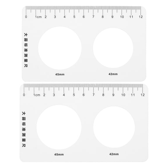 OULII 2Pcs Multifunctional Plastic Fruit Measuring Ruler for Citrus Garlic and Vegetable Size Precision