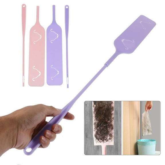 OULII 2Pcs Home Dust Duster with Plastic Handle Lightweight for Furniture and Ground