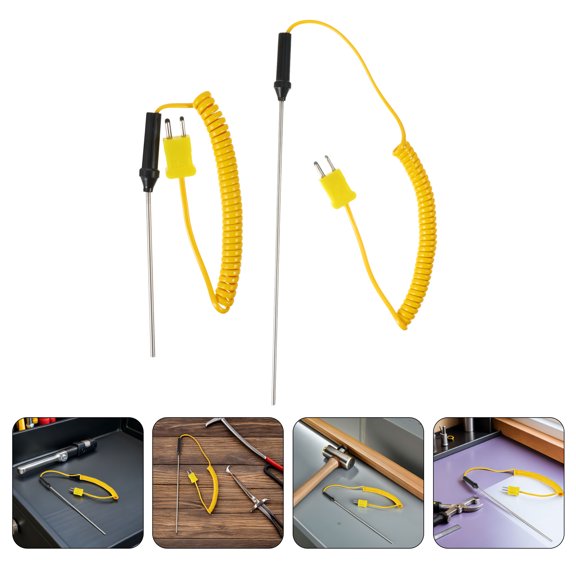 OULII K Type Thermocouple Probe Stainless Steel High Accuracy Surface Measurement 2Pcs