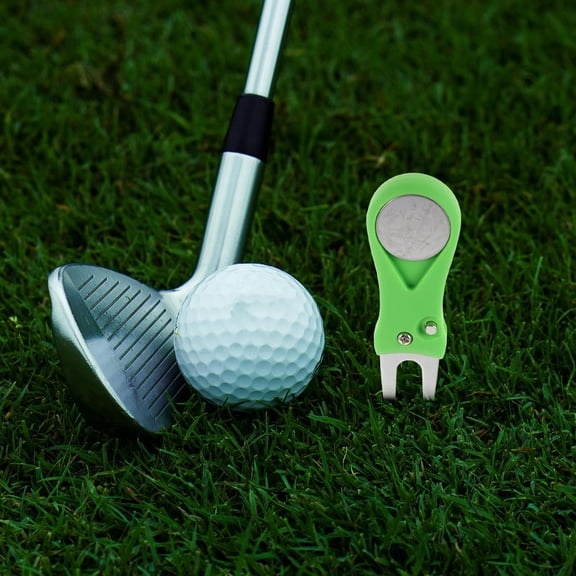 OULII 2-Pack Golf Divot Repair Tools with Dual-Color Metal Design, Foldable and Portable for Golf Course Use
