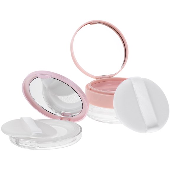 OULII 2Pcs Mini Cushion Container Plastic Loose Powder Storage for Women on Travel