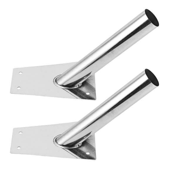 OULII 2Pcs Heavy Duty Stainless Steel Flag Pole Mount Bracket Angled Design for Outdoor Wall Display