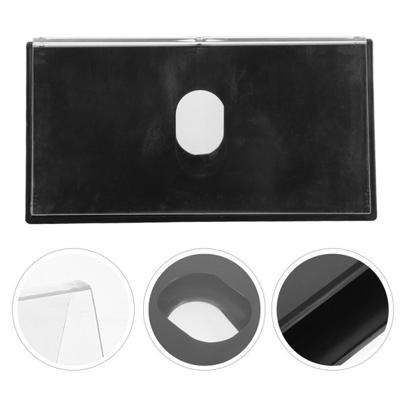 OULII 2Pcs Plastic Name Plate Holder for Office Desk Black V Shape Table Name Card Display