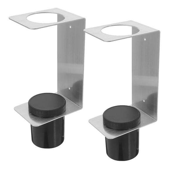 OULII 2Pcs Plated Silver Aluminum Funnel Storage Rack with Mounting Bracket and Detachable Drip Cups