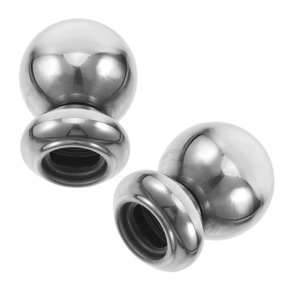 OULII 2Pcs Plated Silver Metal Fence Post Caps Decorative Balustrade Covers for Stair Handrail Protection