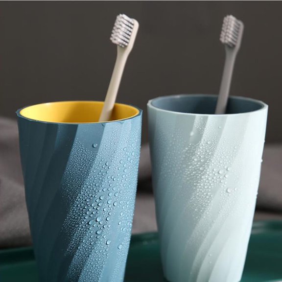 OULII Blue Toothbrush Holder for Home and Travel, Compact Storage, 2Pcs