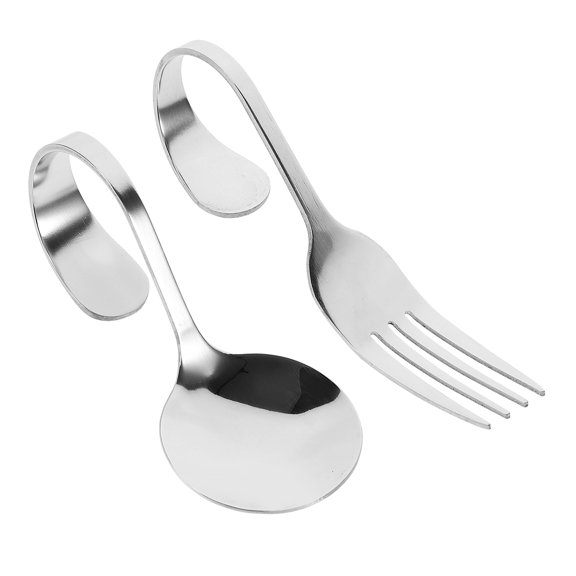 OULII 2Pcs Portable Pudding Spoon Silver Made of Stainless Steel for Coffee Shop